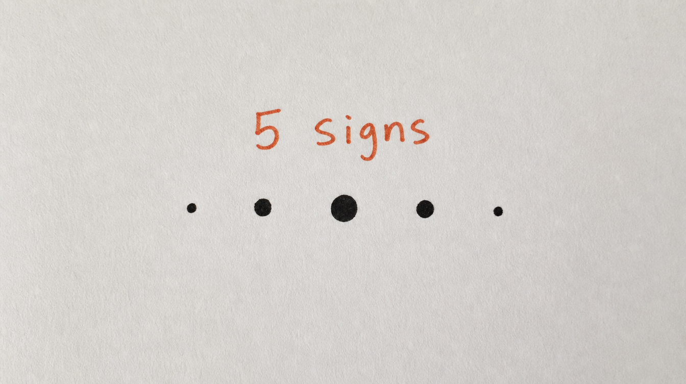 Hand-drawn diagram on paper of five dots representing signs a Skool community has outgrown its spreadsheet