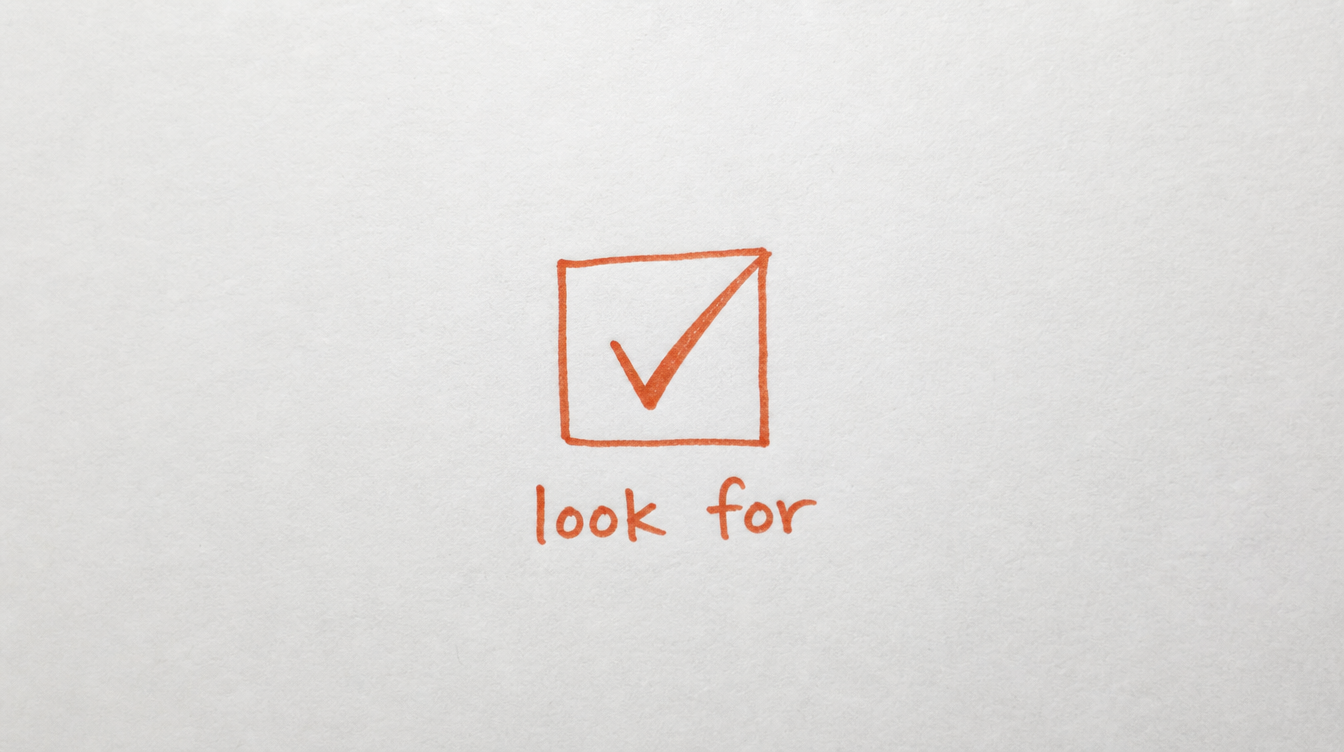 Hand-drawn checklist diagram on paper representing what to look for in a Skool community CRM