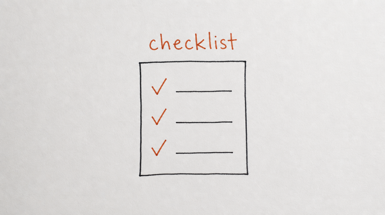 Hand-drawn checklist diagram on paper for relaunching a Skool community