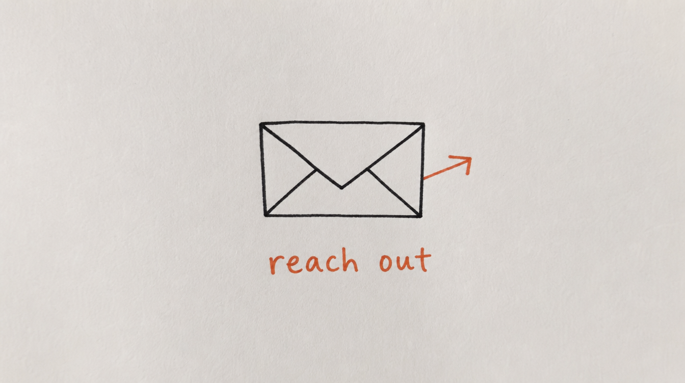Hand-drawn envelope diagram on paper representing reactivation outreach messages for a Skool community